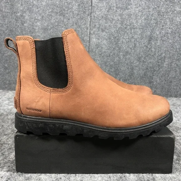 Sorel Waterproof Chelsea Boots Womens 9 Brown Leather Pull On NL3092-282 - Picture 6 of 16